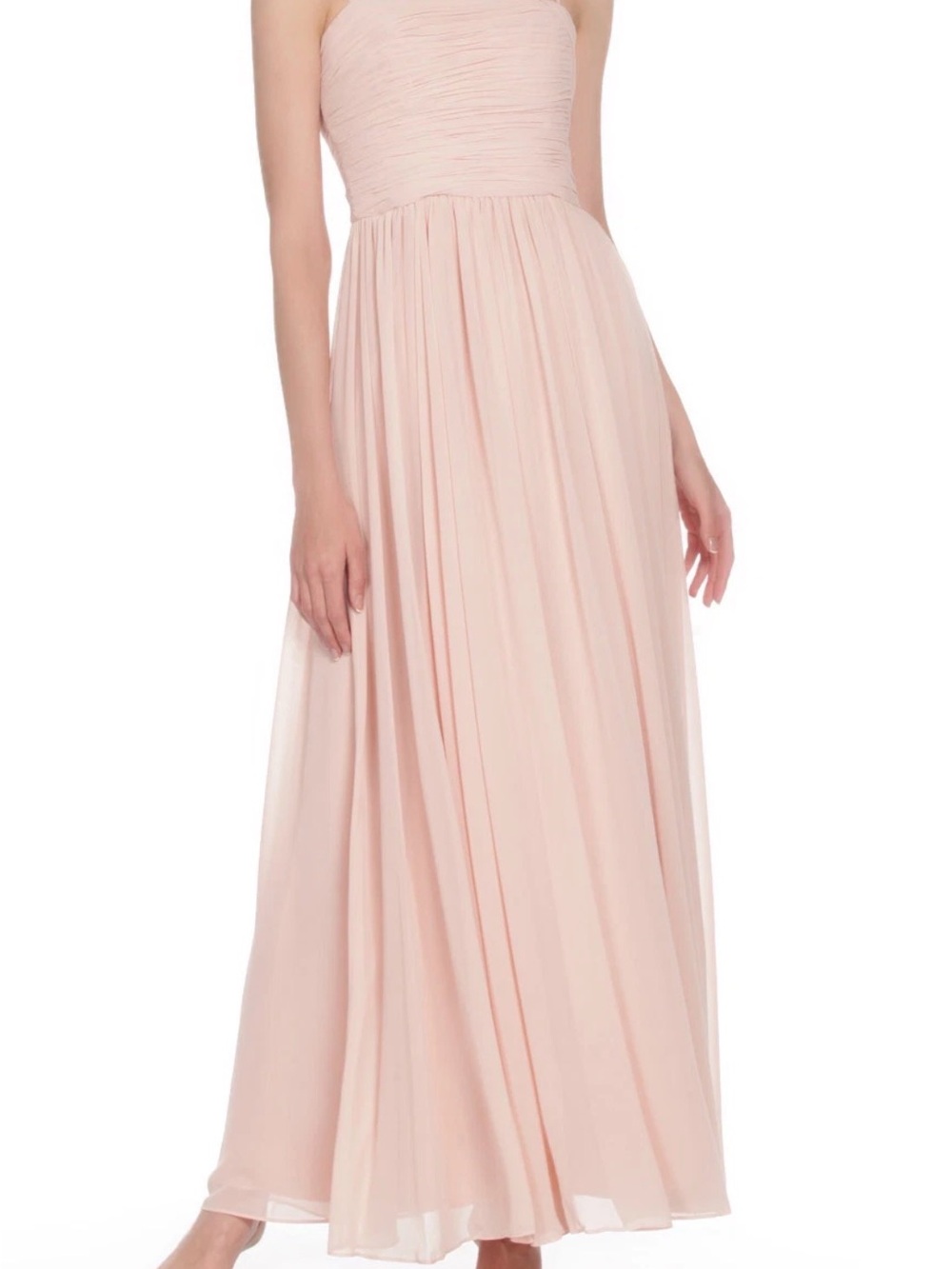 VERA WANG Dress 8 Blush Pink Strapless Chiffon Gown $278 NWT Wedding Bridesmaid